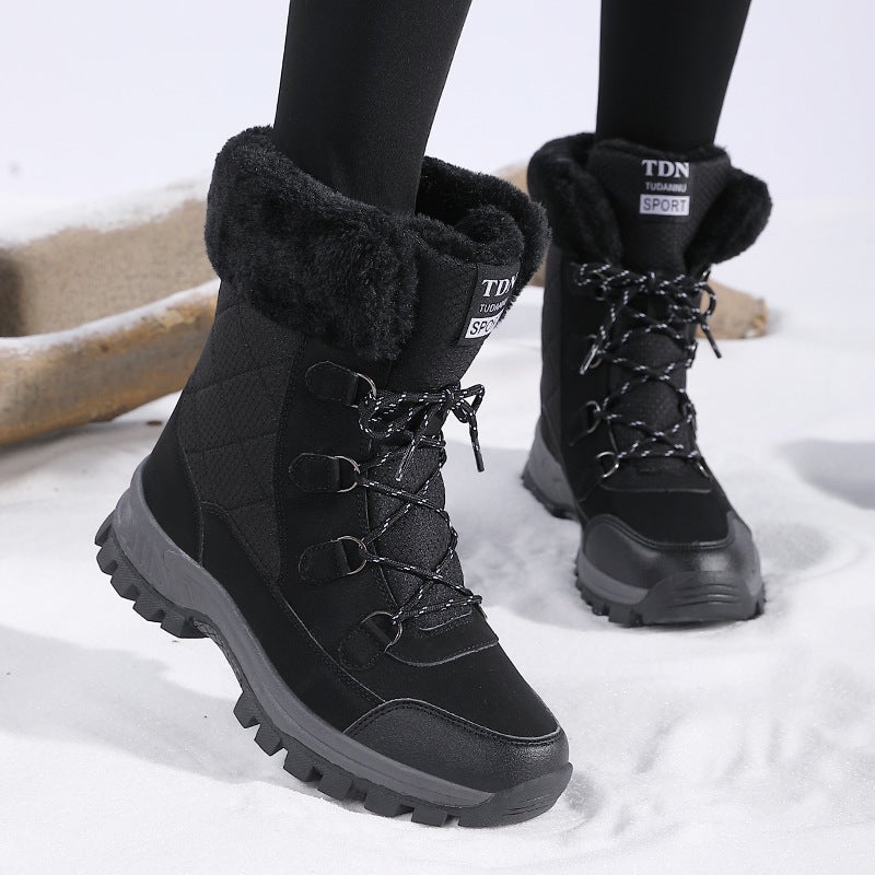Winter Cotton-Padded Shoes Women'S Shoes High-Top Snow Boots Thermal - Image 2
